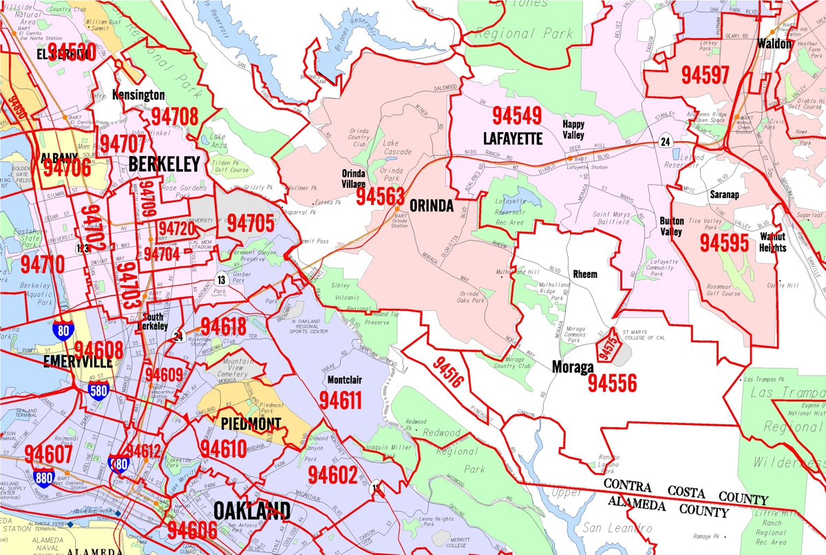 Bay Area Zip Codes