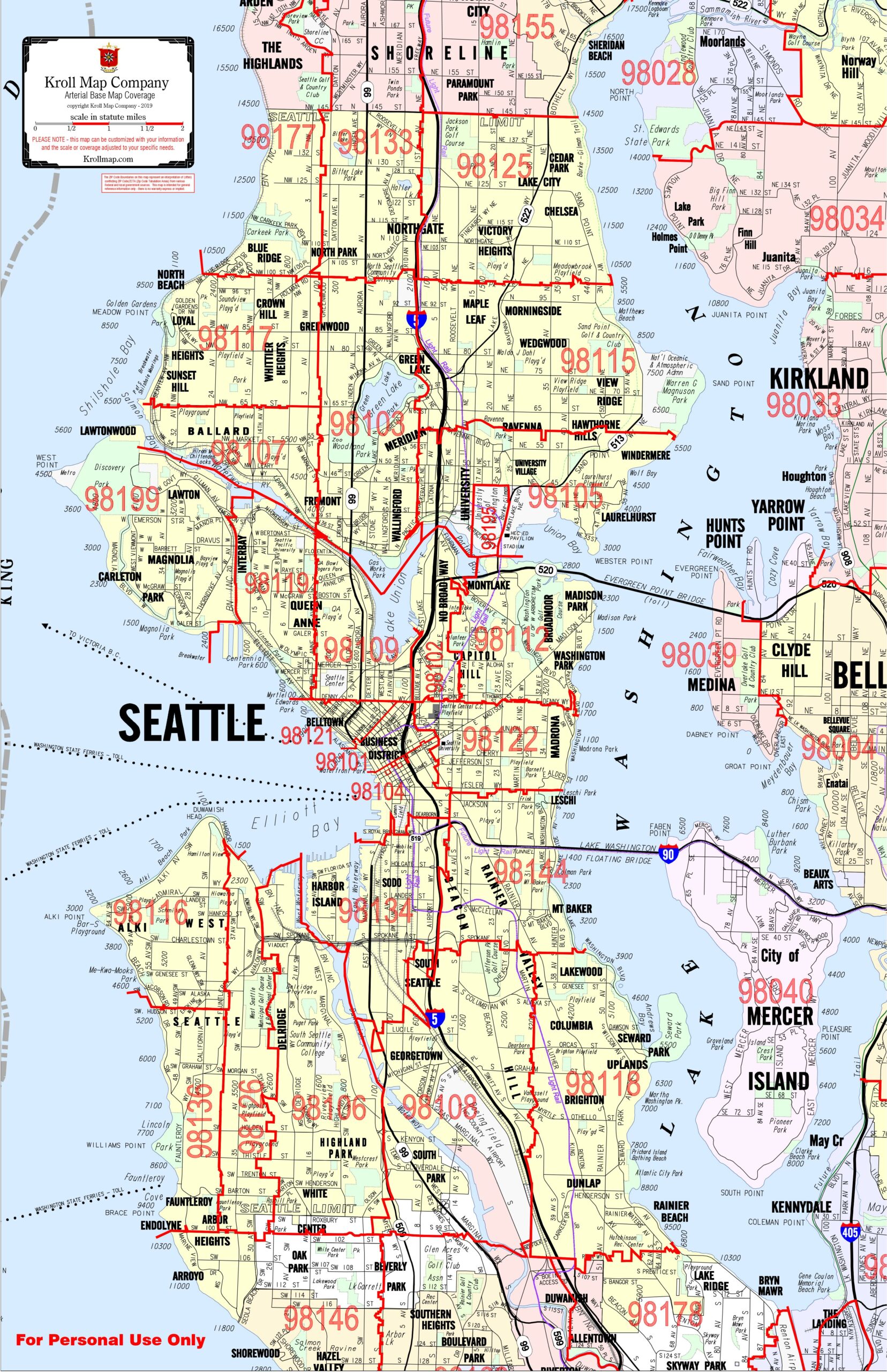 Download Arterial ZIP Code (ZCTA) Maps - Kroll Map Company